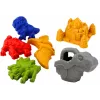LEAN TOYS Conjunto de balde de areia com duche, espátula, ancinho, formas, Dinossauro