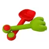 LEAN TOYS Conjunto de balde de areia com duche, espátula, ancinho, formas, Dinossauro