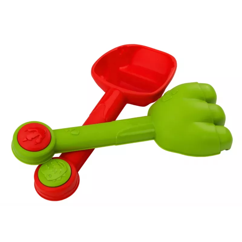 LEAN TOYS Conjunto de balde de areia com duche, espátula, ancinho, formas, Dinossauro