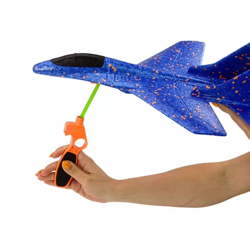 LEAN TOYS Avião de combate de esferovite com lançador azul