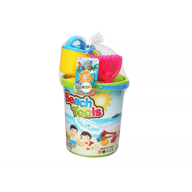 LEAN TOYS Conjunto de brinquedos de areia, balde, moinho de areia, regador, formas coloridas