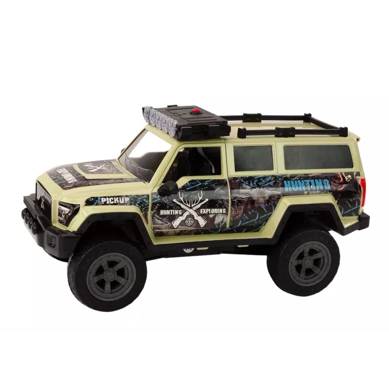 LEAN TOYS Carro de caça todo-o-terreno Hunter Bear com luz e som Bege