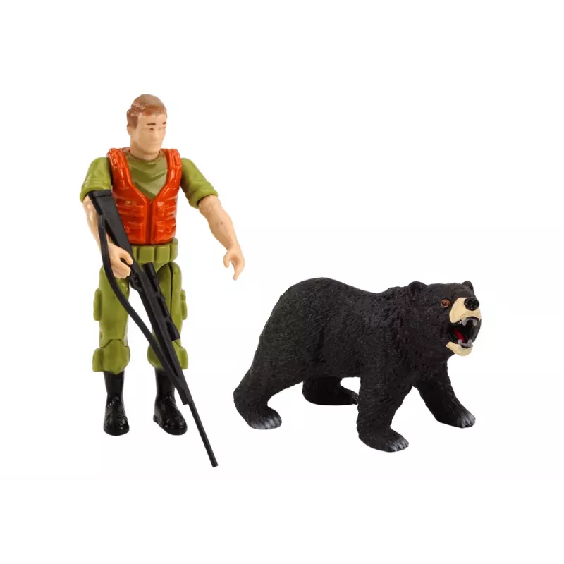 LEAN TOYS Carro de caça todo-o-terreno Hunter Bear com luz e som Bege