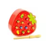 LEAN TOYS Jogo de destreza de madeira Catch the Bug Morango Vermelho