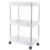 LEAN TOYS Prateleira móvel 3 níveis Branco com rodas