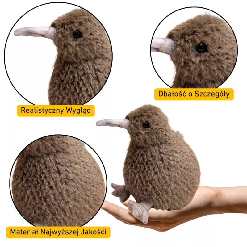 LEAN TOYS Peluche Kiwi Pássaro Peluche Mascote Peluche Castanho-escuro 25cm