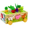 LEAN TOYS Puzzle de madeira Happy Farm Classificador de vermes magnético