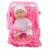 LEAN TOYS Boneca Bebé em Saco de Transporte com Pijama, Gorro e Chupeta, Rosa