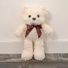 LEAN TOYS Peluche Mascote Ursinho de Pelúcia com Laço Branco 30cm