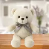LEAN TOYS Peluche Mascote Ursinho de Pelúcia com Laço Happy Every Day Branco 55cm