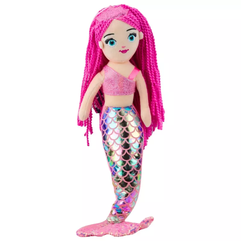 LEAN TOYS Peluche Sereia de Pelúcia Cauda Holográfica Rosa 48cm