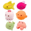 LEAN TOYS Conjunto de 6 Animais Marinhos de Borracha Educativos para Banho e Brincar.