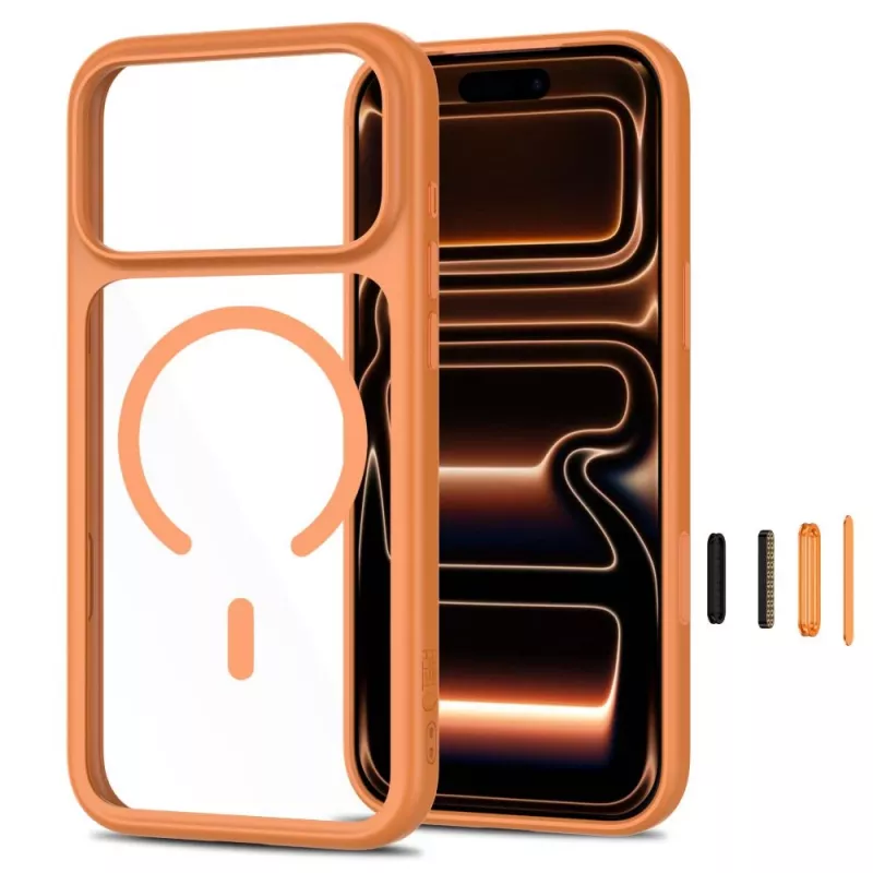 TECH-PROTECT MAGONE MAGSAFE CC + VIDRO PACK DE 2 IPHONE 17 PRO MAX / 18 PRO MAX COSMIC ORANGE/TRANSPARENTE