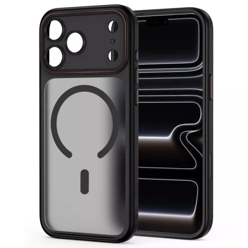 TECH-PROTECT MAGCAM MAGSAFE IPHONE 17 PRO / 18 PRO PRETO MATE/VERMELHO