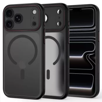 TECH-PROTECT MAGCAM MAGSAFE IPHONE 17 PRO MAX / 18 PRO MAX PRETO MATE/VERMELHO