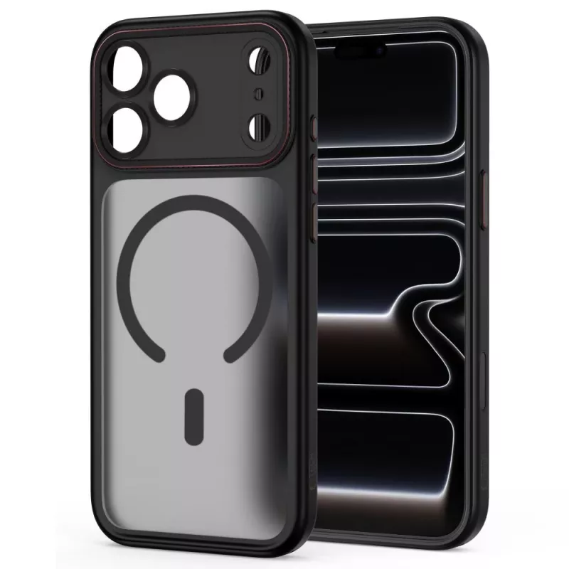 TECH-PROTECT MAGCAM MAGSAFE IPHONE 17 PRO MAX / 18 PRO MAX PRETO MATE/VERMELHO
