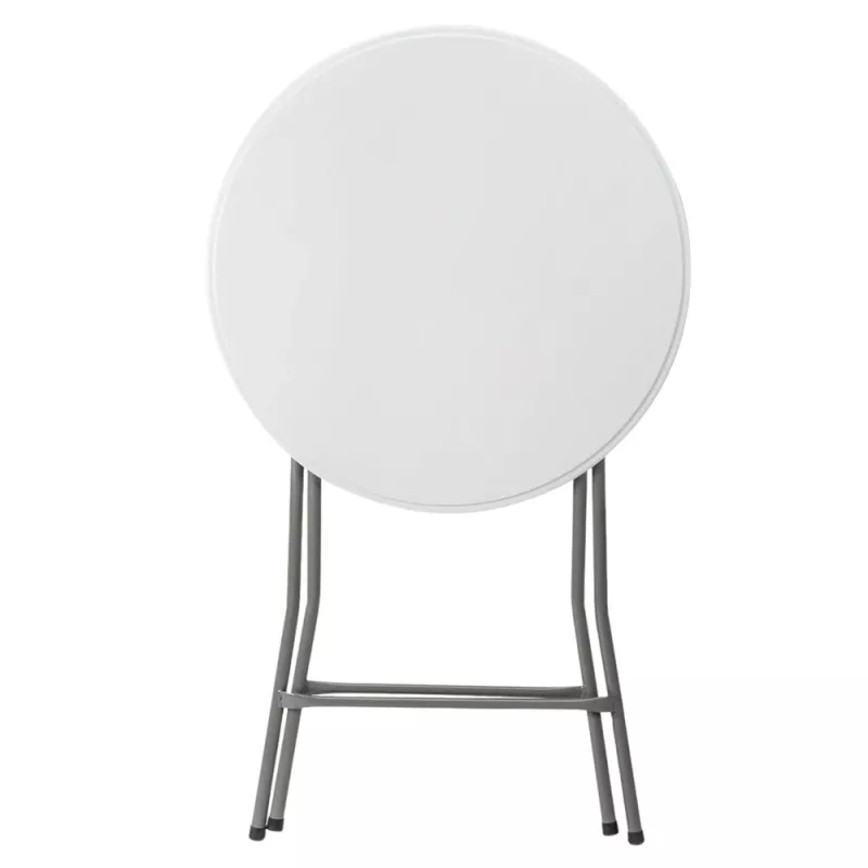 LEAN Mesa Dobrável com Bloqueio Catering Banquete Redonda Branca 80x73cm