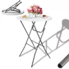 LEAN Mesa Dobrável com Bloqueio Catering Banquete Redonda Branca 80x73cm