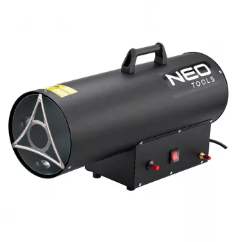 NEO TOOLS 90-085-01 Aquecedor a Gás 50 kW com Termostato, IPX4, GPL, Fluxo de Ar 1000 m³/h, Inclui Regulador e Mangueira