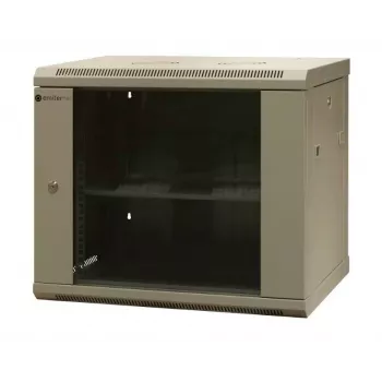 EMITER EM/AS6409X Armário de Rede de Parede 9U 600x450x500 mm com Porta de Vidro Temperado