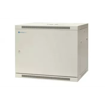 EMITER EM/AP6409-B Armário de Rede de Parede 19 polegadas 9U, 600x450x500 mm, Porta de Aço com Fechadura, Preto