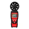 HABOTEST HT625B anemómetro digital com USB, medidor de velocidade do vento/temperatura/volume de ar, LCD iluminado, sensor de roda de pás externo