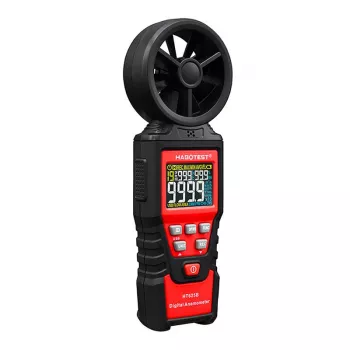 HABOTEST HT625B anemómetro digital com USB, medidor de velocidade do vento/temperatura/volume de ar, LCD iluminado, sensor de roda de pás externo
