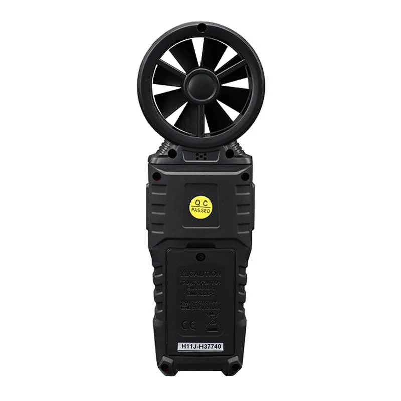 HABOTEST HT625B anemómetro digital com USB, medidor de velocidade do vento/temperatura/volume de ar, LCD iluminado, sensor de roda de pás externo