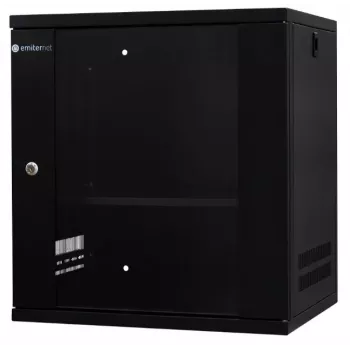 EMITER EM/SH02B5412-08 Armário de rede de parede 19 polegadas 12U Light Series, porta de vidro temperado, 550×450×590 mm