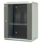 EMITERNET EM/AP6415 Armário de rede de parede 15U com porta de vidro temperado, 600x450x770 mm, preto