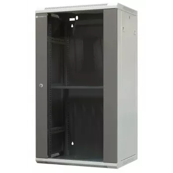 EMITER EM/AP6422 Armário rack de parede 22U 600x450x1083mm com porta frontal de vidro