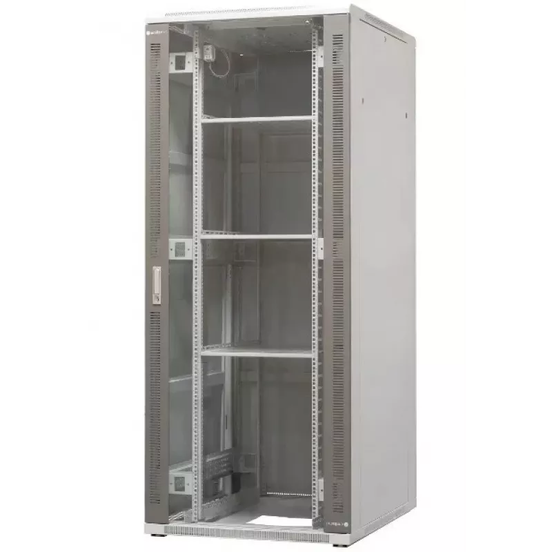 EMITER EM/SH05D-8042 Armário servidor autónomo 42U 800x1000x1980mm porta de vidro/aço preta