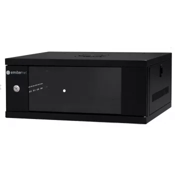 EMITER EM/SH02B5404-08 Armário de rede de parede 19 polegadas 4U 550x450x230 mm porta de vidro