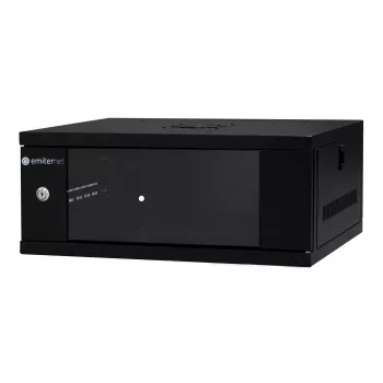 EMITER EM/SH02B5404-08 Armário de rede de parede 19 polegadas 4U 550x450x230 mm porta de vidro