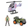 Base de investigação parque de dinossauros portão helicóptero quad figuras explorador da LEAN TOYS