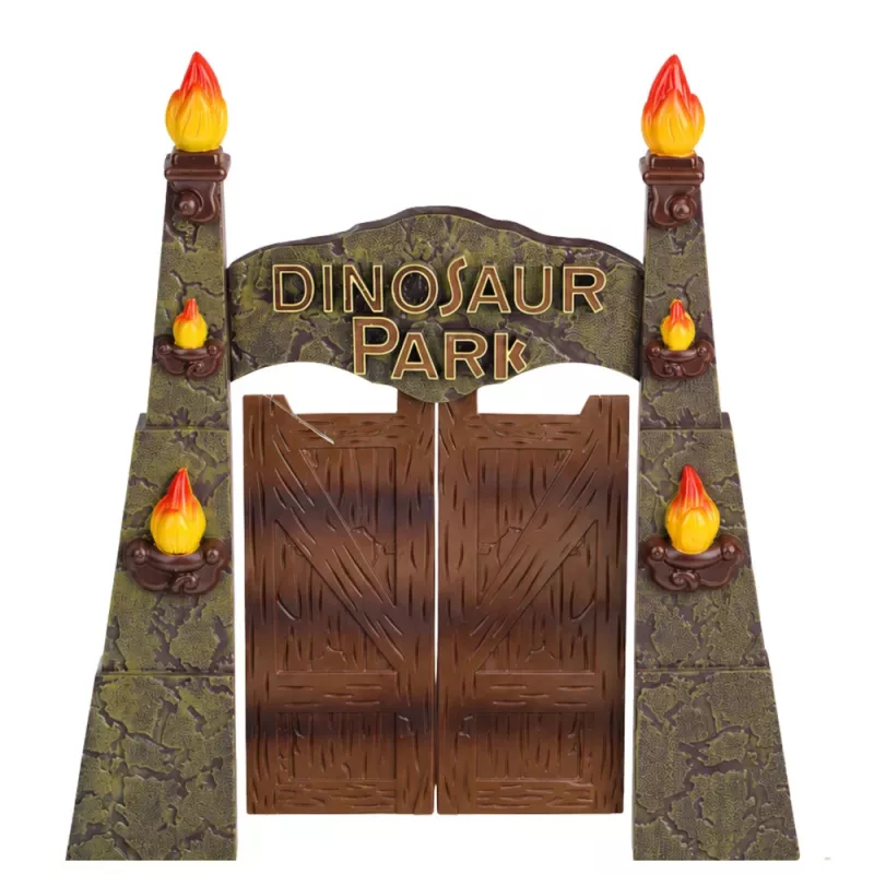 Base de investigação parque de dinossauros portão helicóptero quad figuras explorador da LEAN TOYS