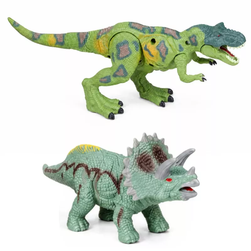 Conjunto base de investigação de dinossauros da LEAN TOYS com figuras de dinossauros, torre, jaula e acessórios