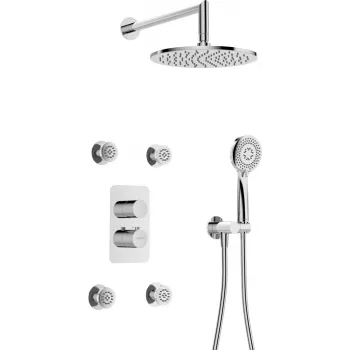 Conjunto de duche termostático encastrado DEANTE com sistema BOX - com chuveiro de mão