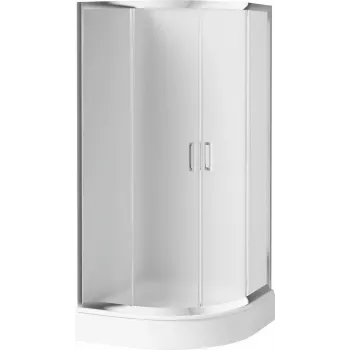 Cabina de duche semicircular DEANTE KYP 652K 80x80 cm com vidro de segurança e moldura cromada