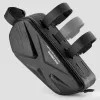 Bolsa de bicicleta Rockbros, reforçada, para quadro, para tubo superior 1,4 l – preto