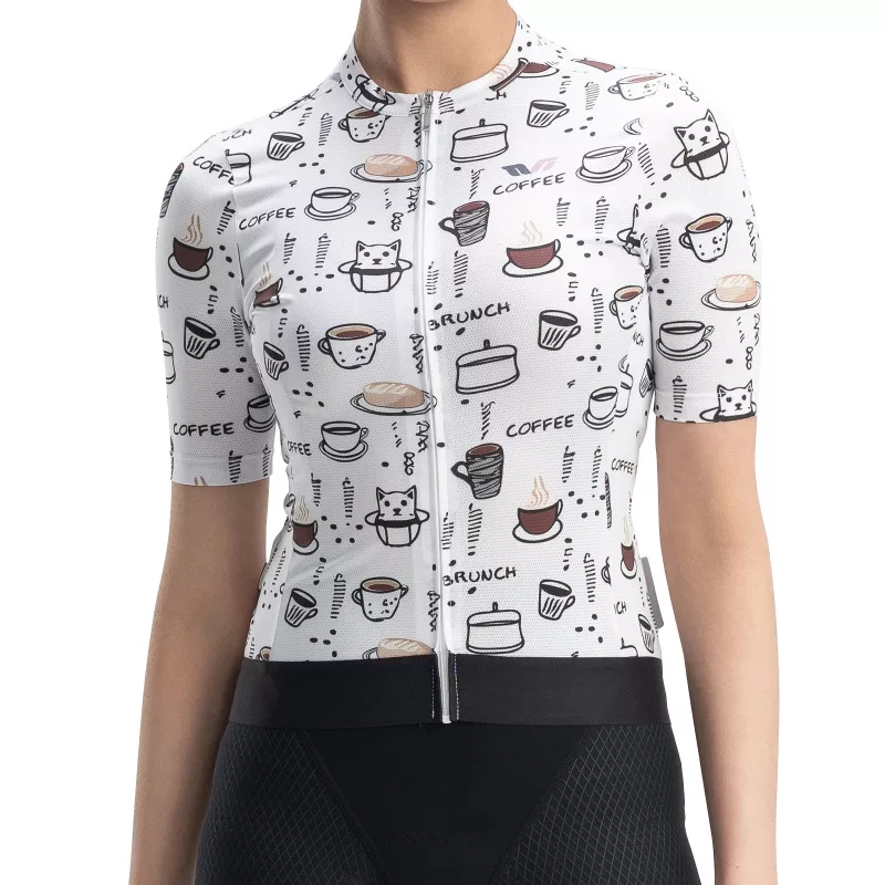 Jersey de bicicleta para mulher Rockbros 15110005004 manga curta M - branco