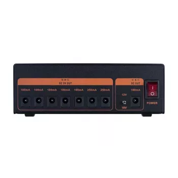 Fonte de alimentação para pedal de efeitos de guitarra JOYO JJP04 - 10 saídas isoladas, DC 9V/12V/18V, liga de alumínio, preto
