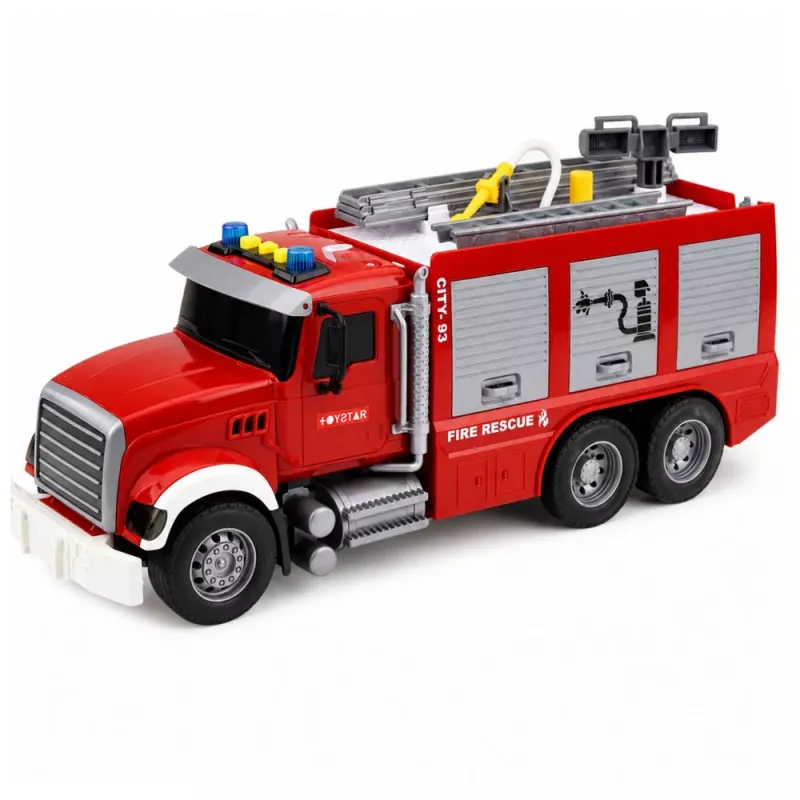 Camião de bombeiros LEAN TOYS com escada extensível, mangueira de água, luzes e sons