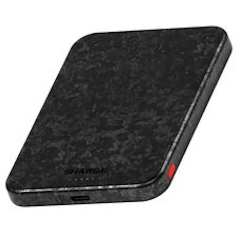 Powerbank SHARGE CarbonMag 5K, 15W Qi, 20W USB-C - 5.000mAh, preto