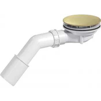 Sifão de base de duche DEANTE NHC_R29D com acesso de limpeza por cima, grelha cromada, corpo branco, orifício de escoamento Ø90mm, saída Ø50/40mm
