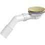 Sifão de base de duche DEANTE NHC_R29D com acesso de limpeza por cima, grelha cromada, corpo branco, orifício de escoamento Ø90mm, saída Ø50/40mm