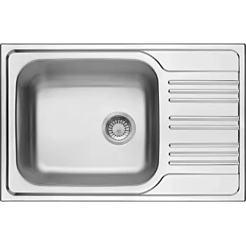 Lava-loiça de aço inoxidável DEANTE ZEX 311B de 1 cuba com escorredor, aço inoxidável, reversível, 780x435 mm