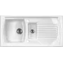 Lava-loiça de cozinha em cerâmica DEANTE ZCL_651N de 1,5 cubas com escorredor, branco