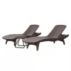 Conjunto de espreguiçadeiras KETER Pacific 2 unid. + mesa castanho