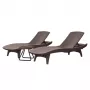 Conjunto de espreguiçadeiras KETER Pacific 2 unid. + mesa castanho